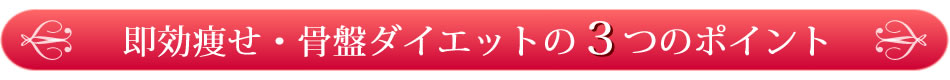 即効痩せ・骨盤ダイエットの３つのポイント